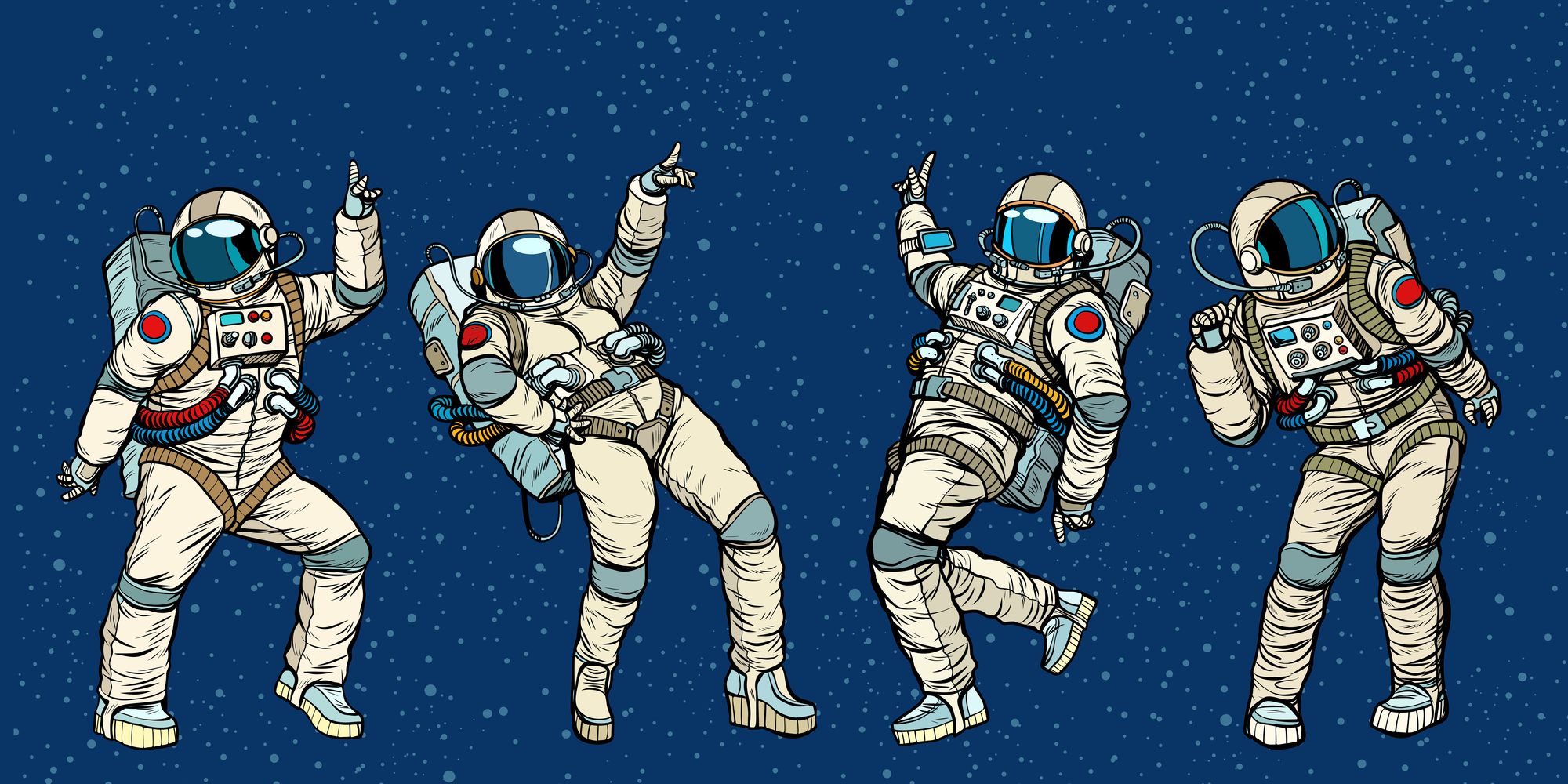 Космонавт в космосе комикс