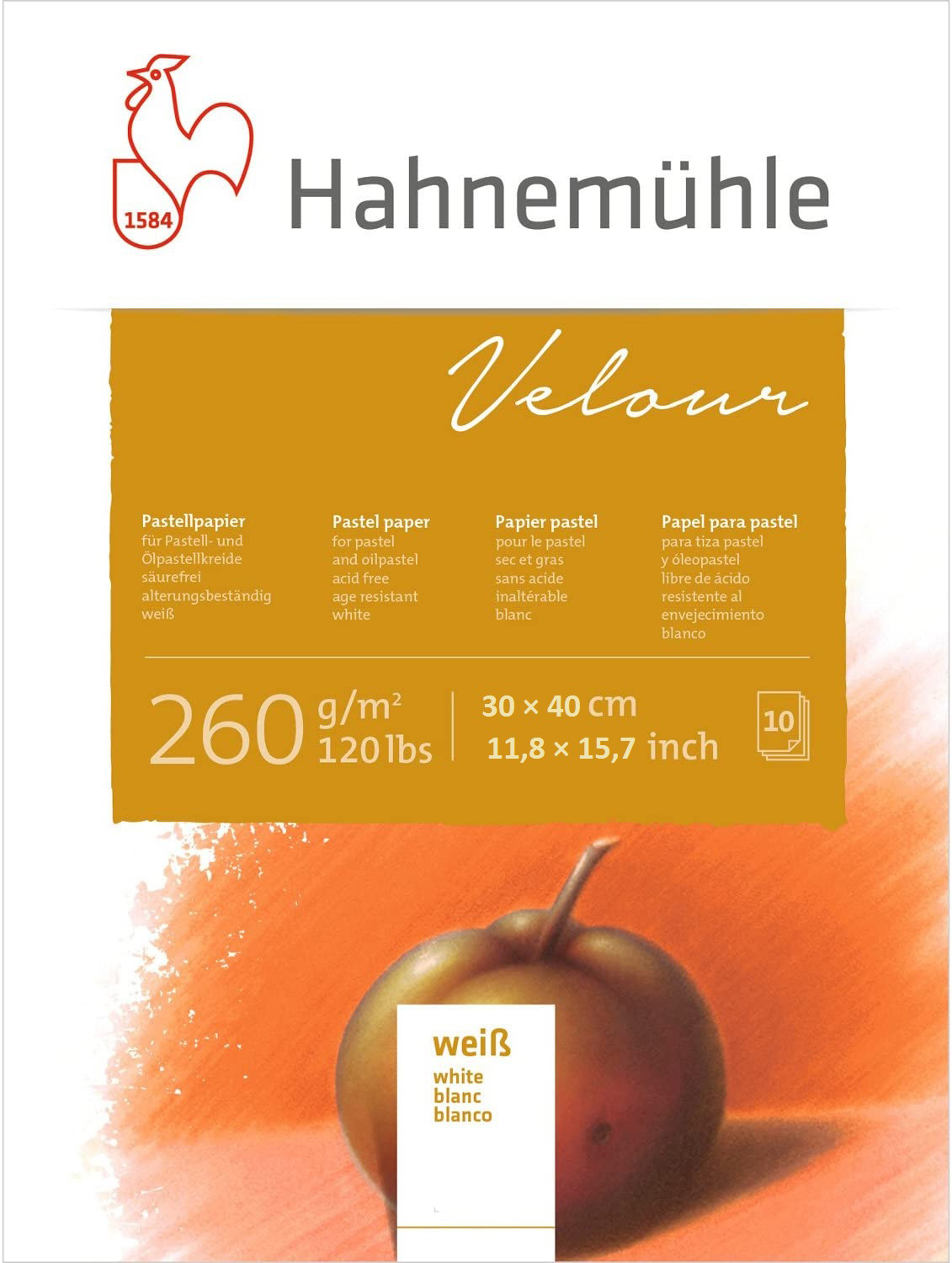 

Бумага для пастели Hahnemuhle Velour 260 г/м², 30 x 40 см, 10 листов, альбом (белый)