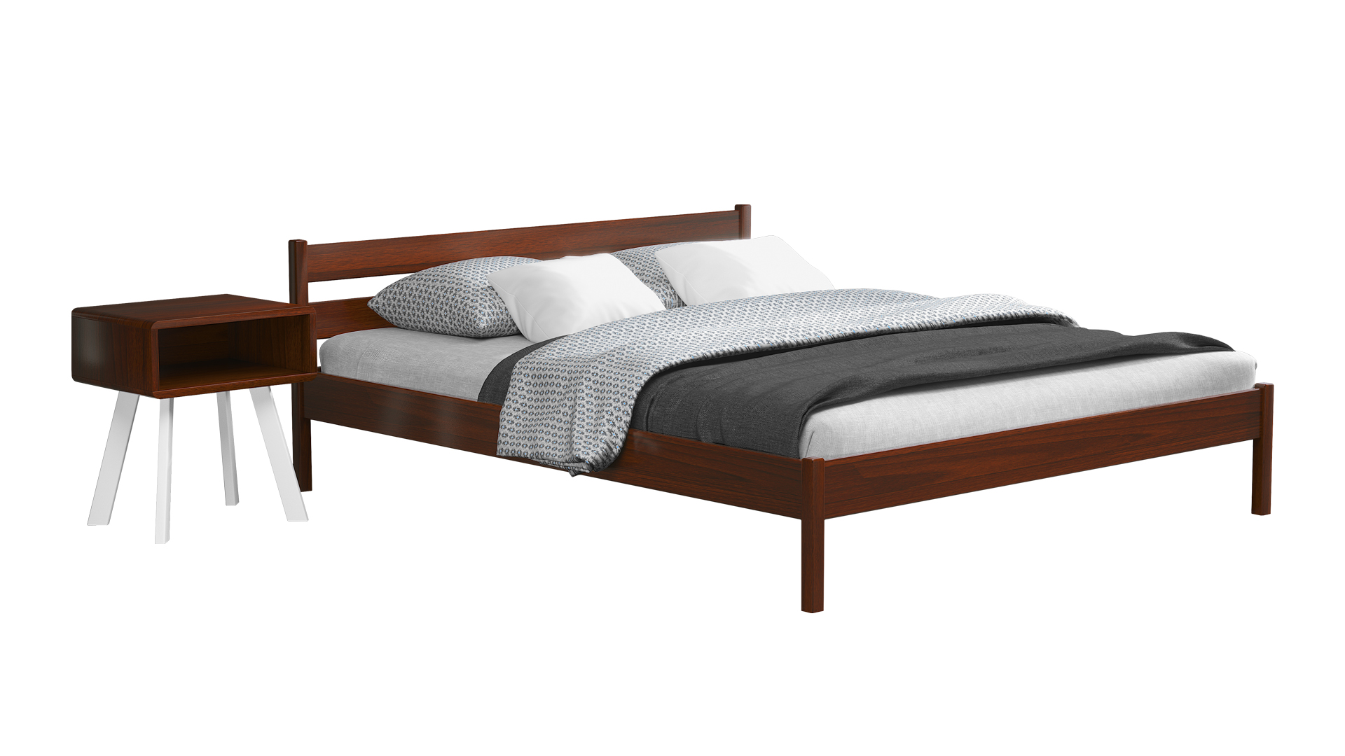 

Кровать двуспальная Нота Бене без ящиков Estella 160х190 108 - каштан Масив 2Л25