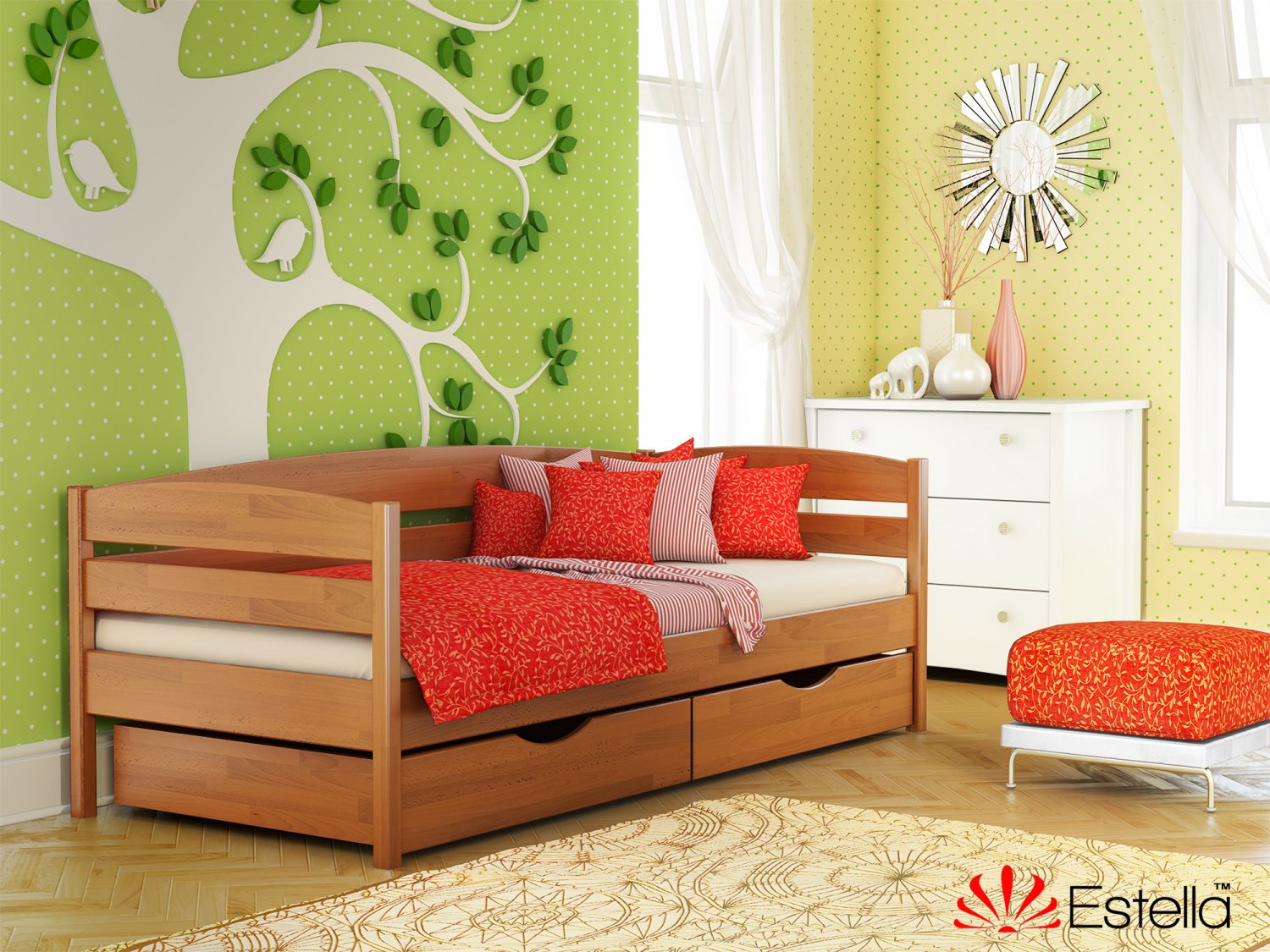 

Кровать односпальная Нота Плюс без ящиков Estella 90х190 105 - ольха Щит Л4