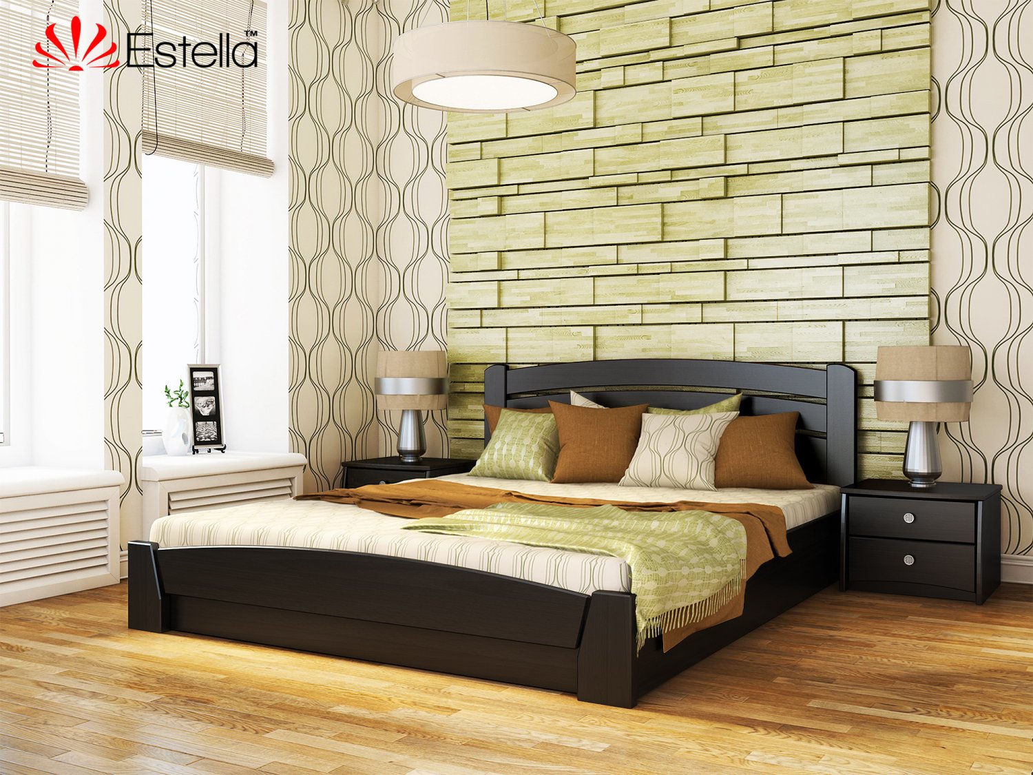 

Кровать двуспальная Селена Аури Estella 160х200 106 - венге Масив 2Л4