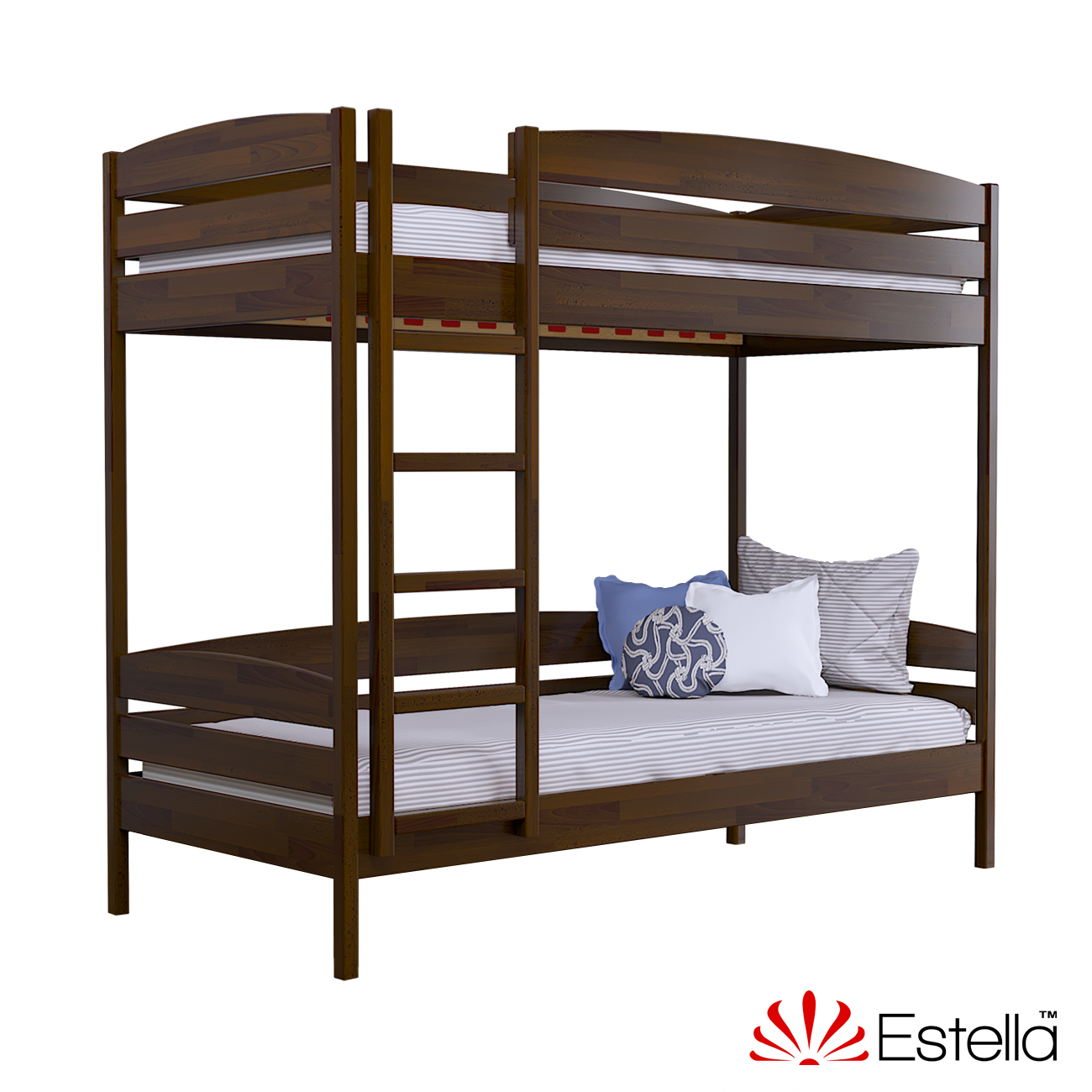 

Двухъярусная кровать Дуэт Плюс без ящиков Estella 90х190 101 - темный орех Щит 2Л4