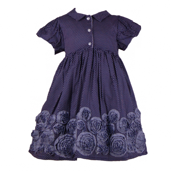 

Платье для девочки с цветами из ткани 3 года (98 см) O 50327-deep blue темно синий цвет