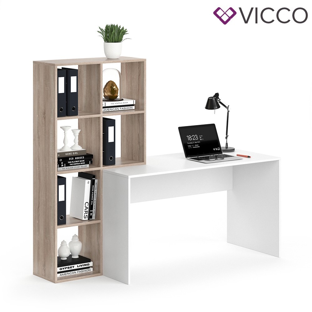 

Письменный стол Vicco Mara с полками, сонома, белый