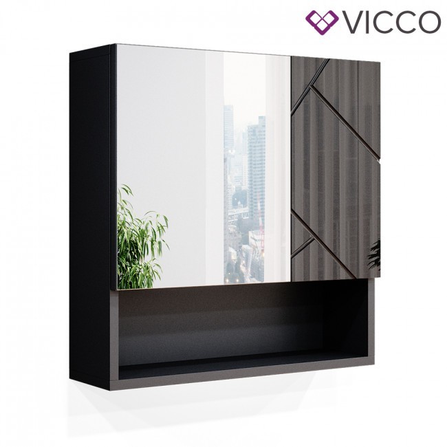 

Зеркальный шкаф для ванной Vicco Irma, 54x55, антрацит