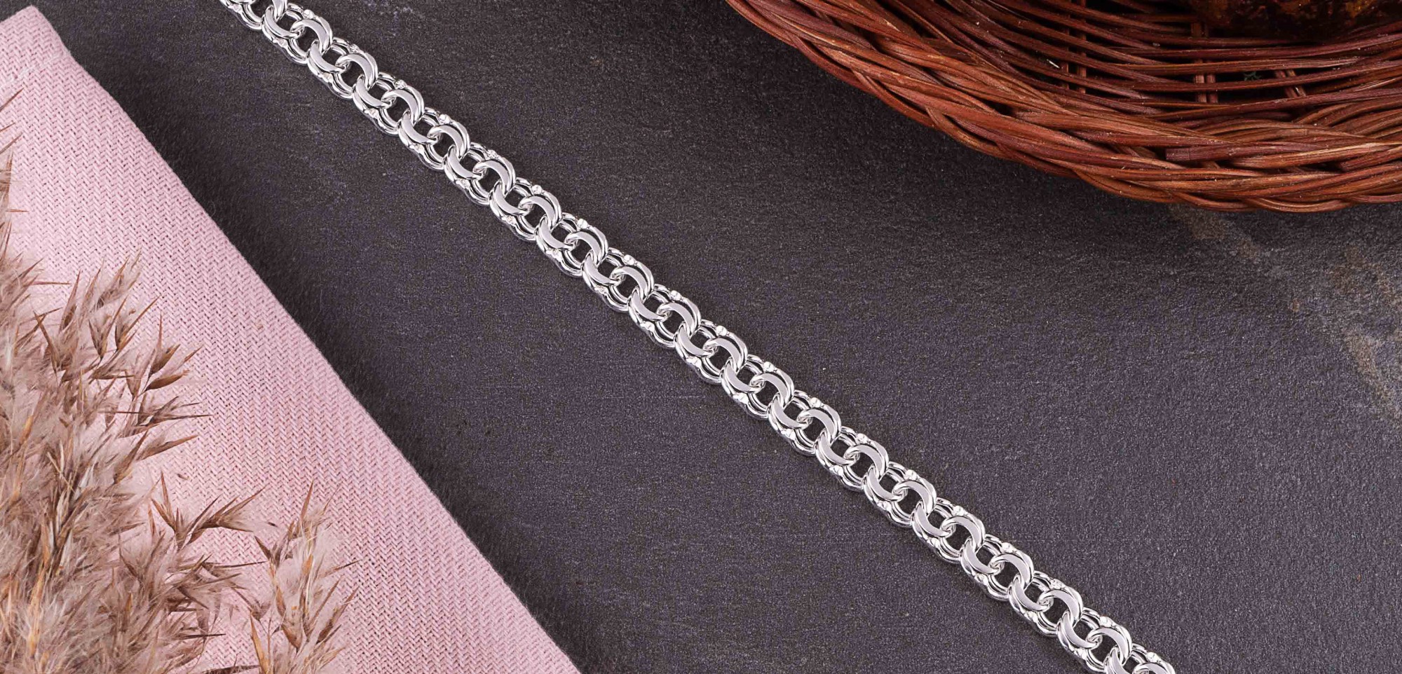 

Серебряный браслет Классический (плоский) бисмарк 22,5 см 13,35 грамм арт. 202