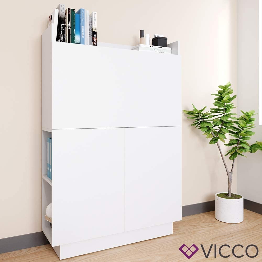 

Шкаф секретер для офиса и дома 119x85 Vicco Alena, белый