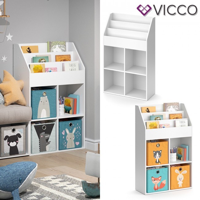 

Высокий детский комод Vicco Luigi, 72x114, белый