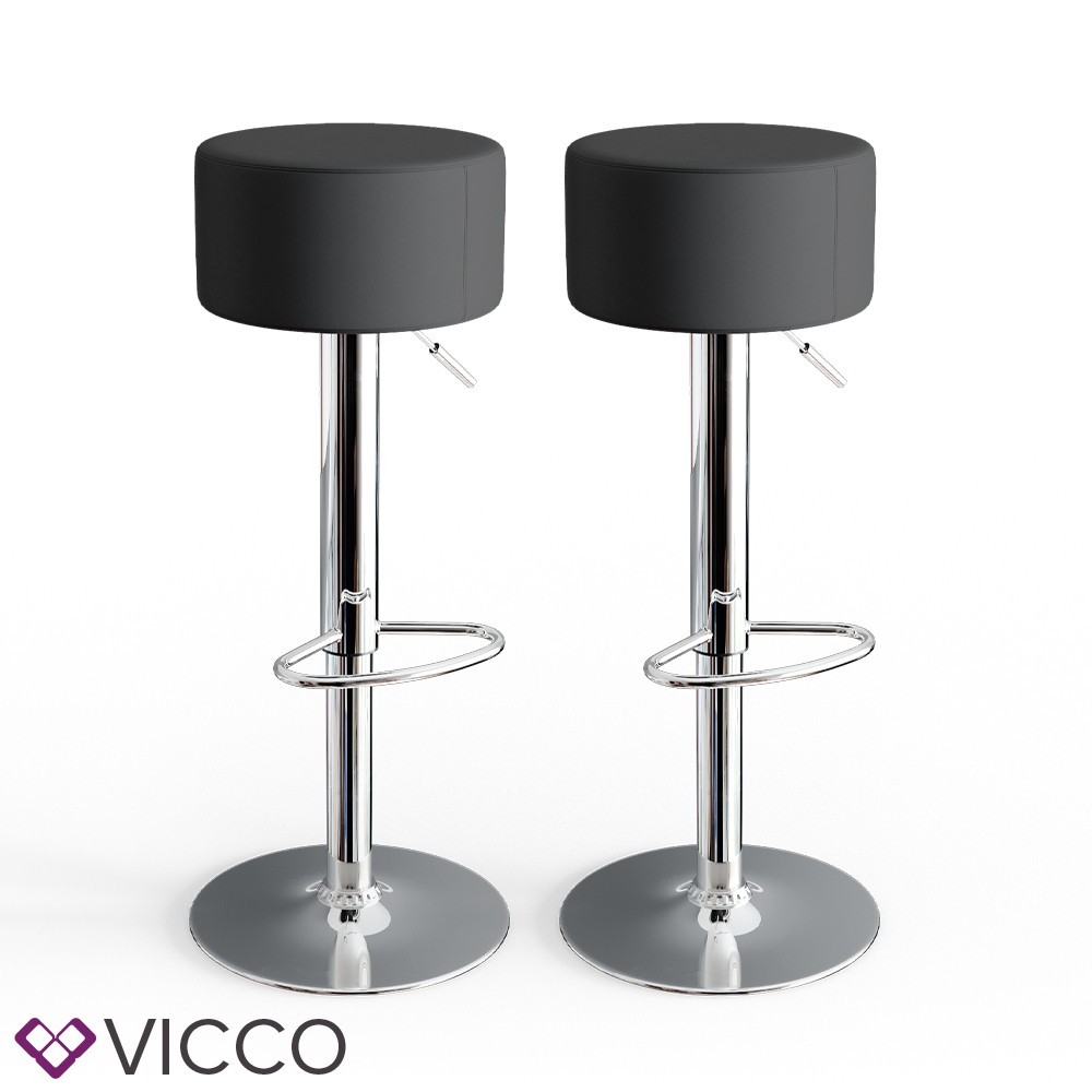 

Барный стул 2 шт, хоккер с подножкой Vicco, черный