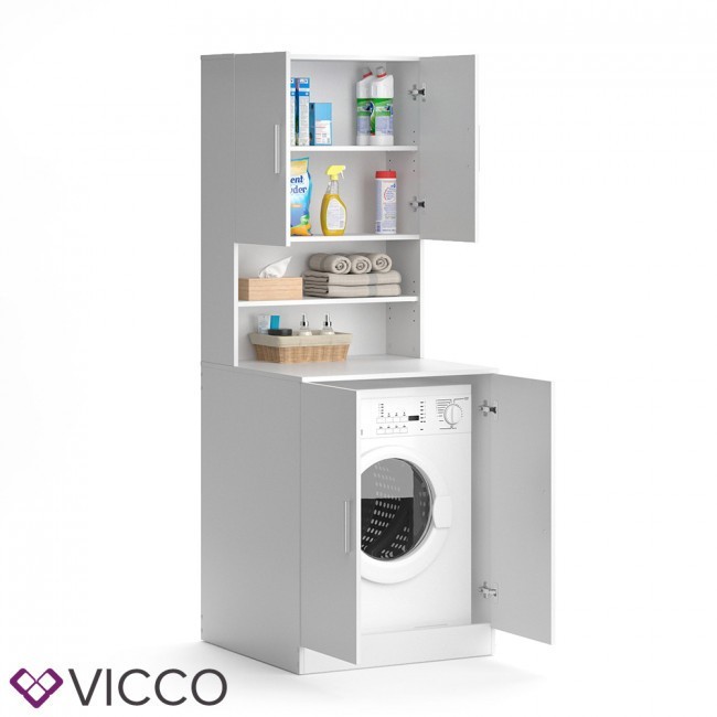 

Шкаф под стиральную машину Vicco, 190x70, белый