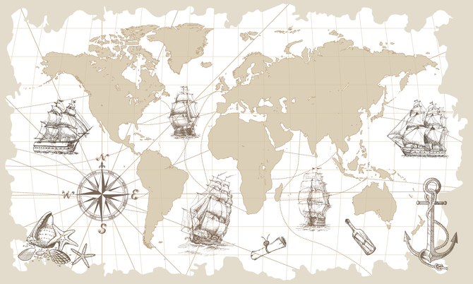 

Фотообои Карты 'Мореходная карта' (2998) , Классик