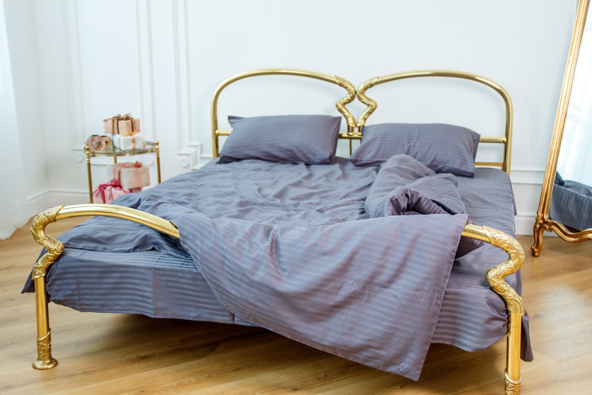 

Постельное бельё Textile Hygge сатин страйп 150х220 графитовый 173312001