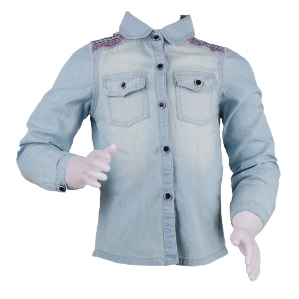 

Джинсовая рубашка с вышивкой 2 года (87 см) O 30147-jeans джинс цвет