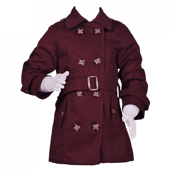 

Плащ с поясом 2 года (87 см) Z 10086-wine красный цвет