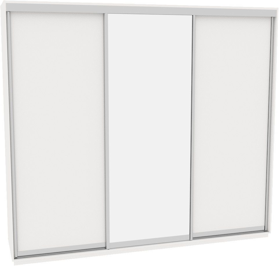 

Шкаф-купе ДОМ В276 Белый ДСП+Зеркало 270x60x240