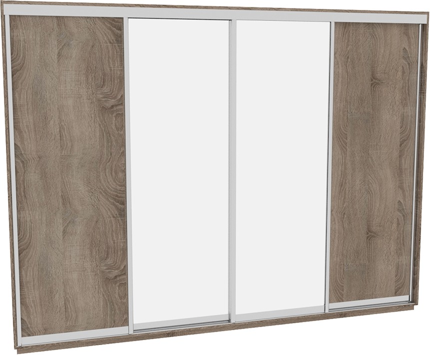 

Шкаф-купе ДОМ В376 Дуб сонома трюфель ДСП+Зеркало 370x60x240