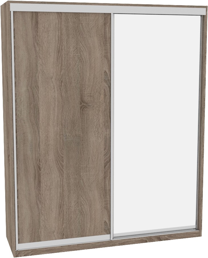 

Шкаф-купе ДОМ ВН206 Дуб сонома трюфель ДСП+Зеркало 200x60x240