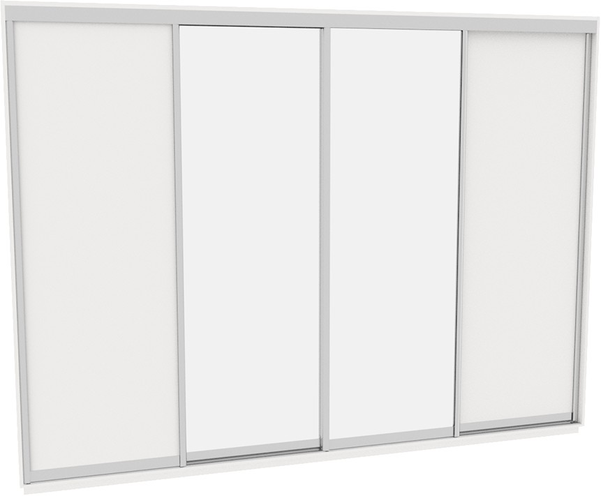 

Шкаф-купе ДОМ В396 Белый ДСП+Зеркало 390x60x240
