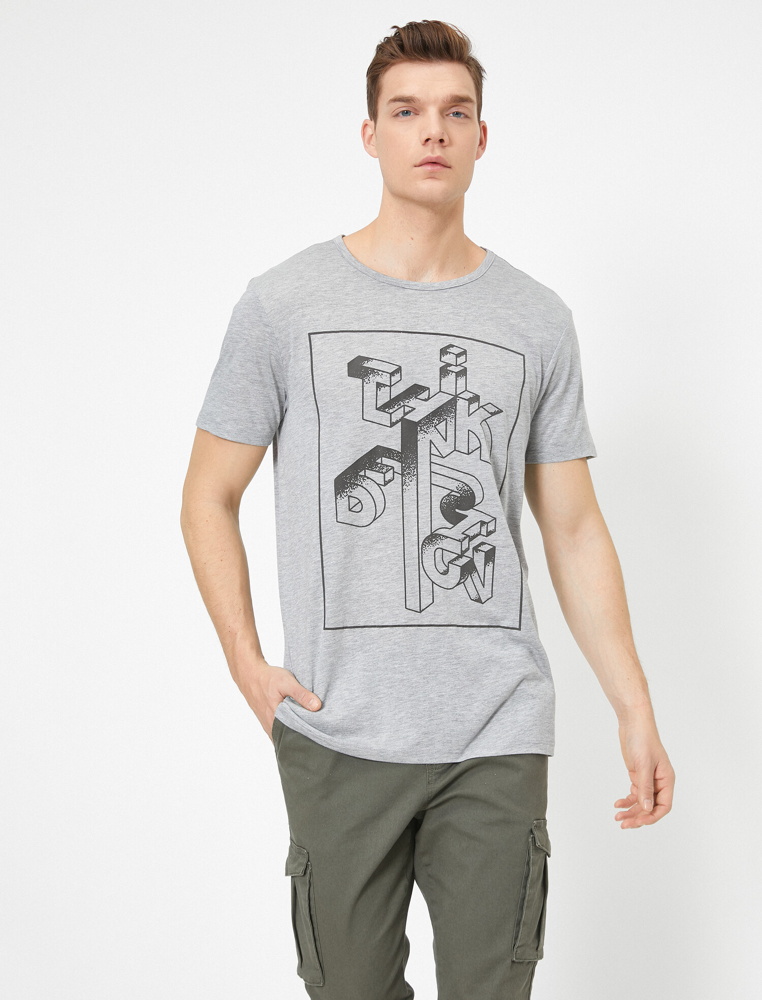

Футболка Koton 0YAM11423LK-023 M Grey