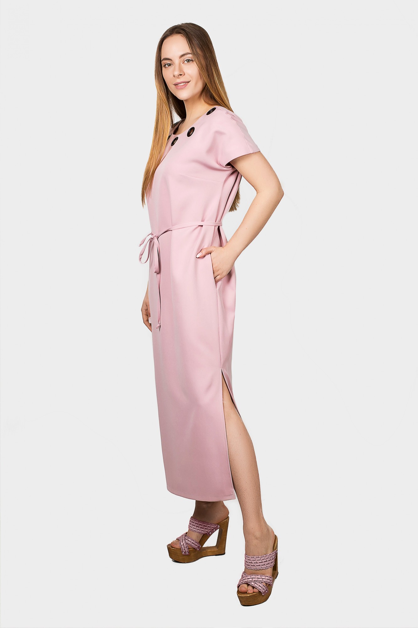

Платье сатиновое Милазон Клео l-xl цвета пудры 2142spw50lxl