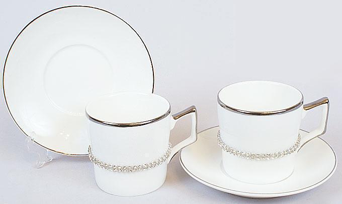 

Кофейный набор Bona Silver Glade 2 чашки 150мл с декоративными браслетами (BD-373-E71_psg)