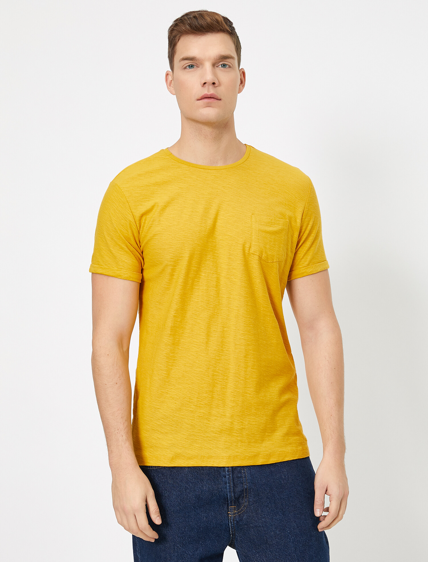 

Футболка Koton 0YAM12059LK-994 M Mustard