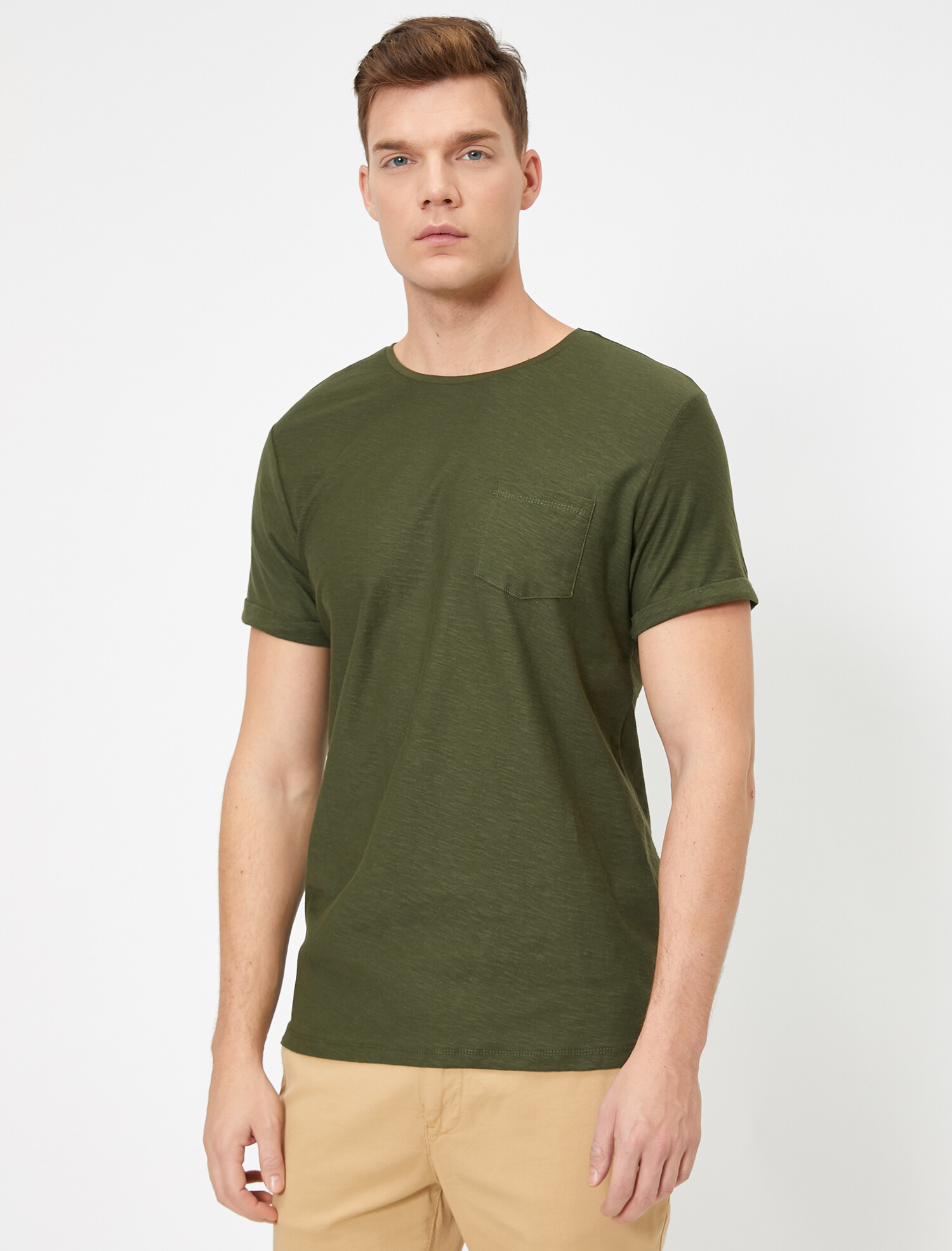 

Футболка Koton 0YAM12059LK-890 S Khaki
