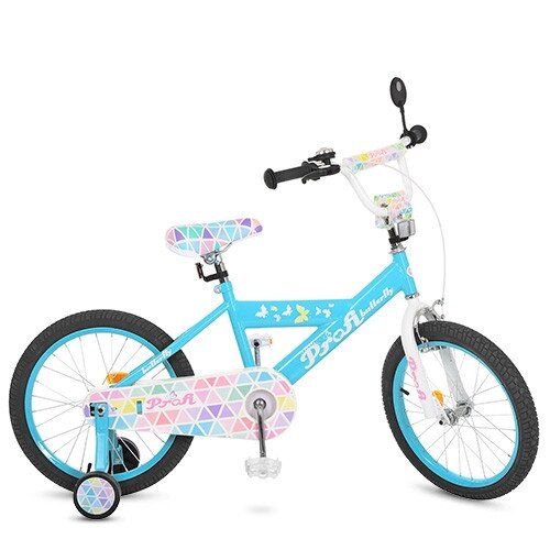 

Двухколесный велосипед для девочки 18 дюймов Profi L18133 Butterfly 2 Голубой