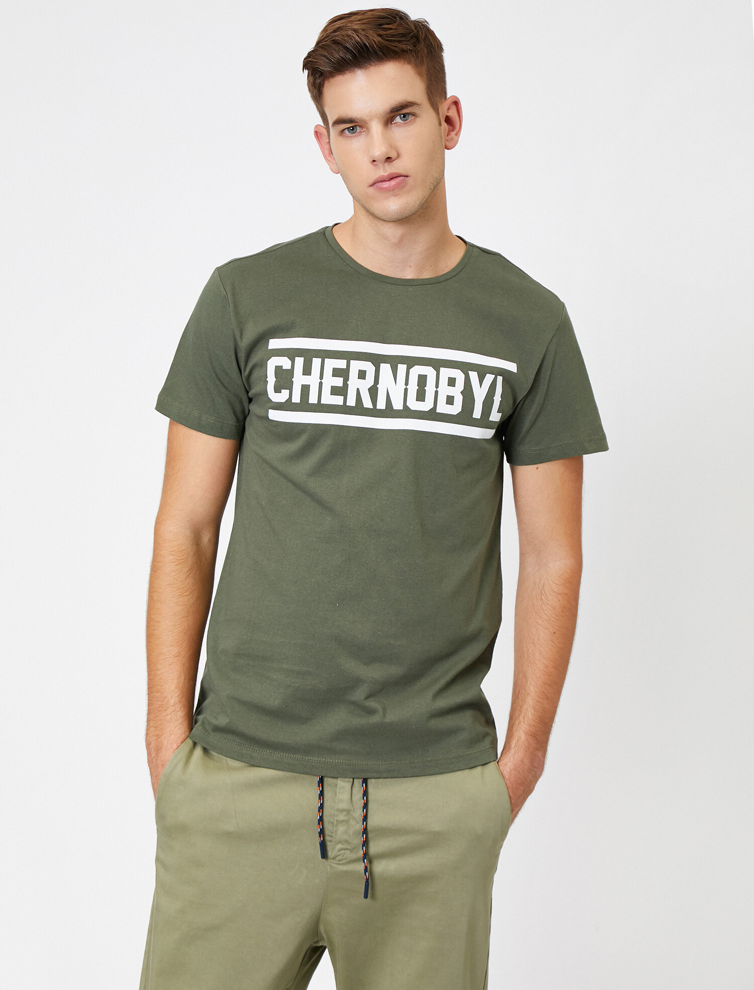 

Футболка Koton 0YAM11936CK-822 M Khaki