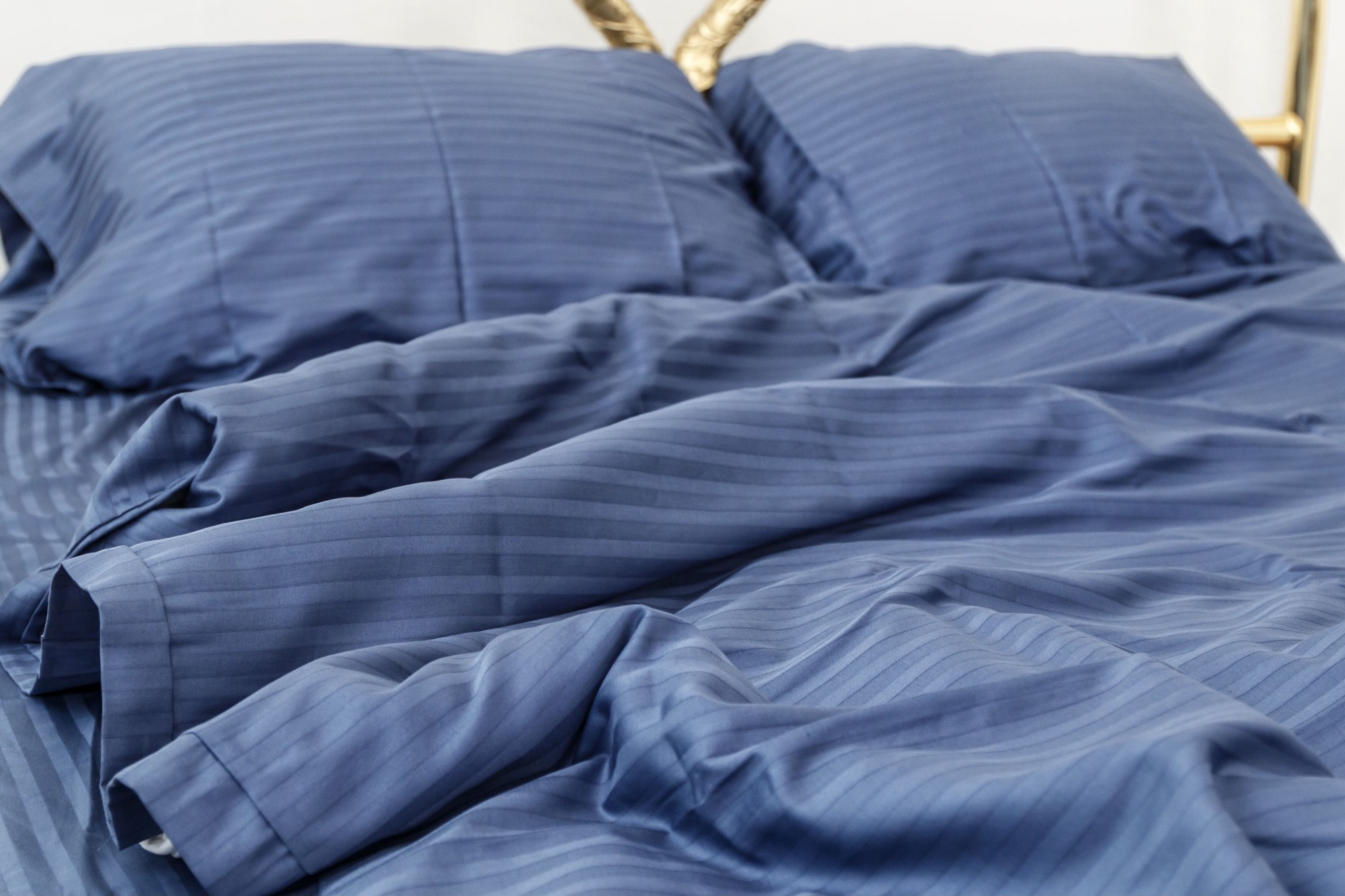 

Постельное бельё Textile Hygge сатин страйп 180х220 синий 203312001