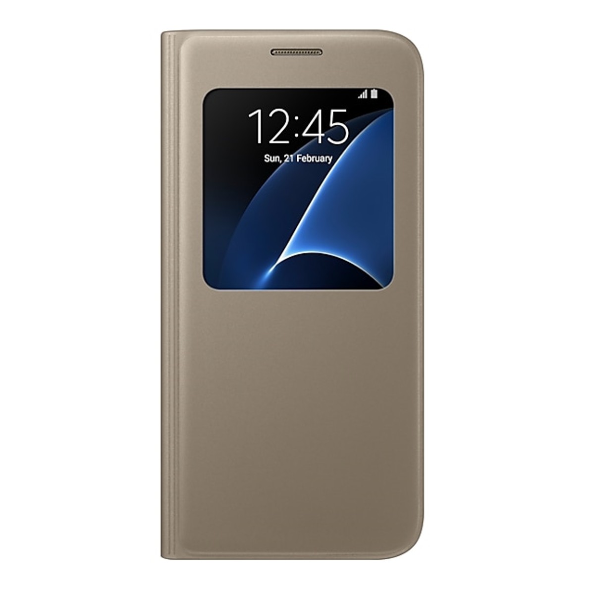 

Защитный cмарт чехол книжка Samsung S-View Flip cover S7 G930 EF-CG930 gold