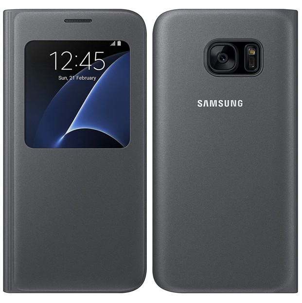 

Защитный смарт чехол книжка Samsung S-View Flip cover S7 Edge G935 EF-CG935 black