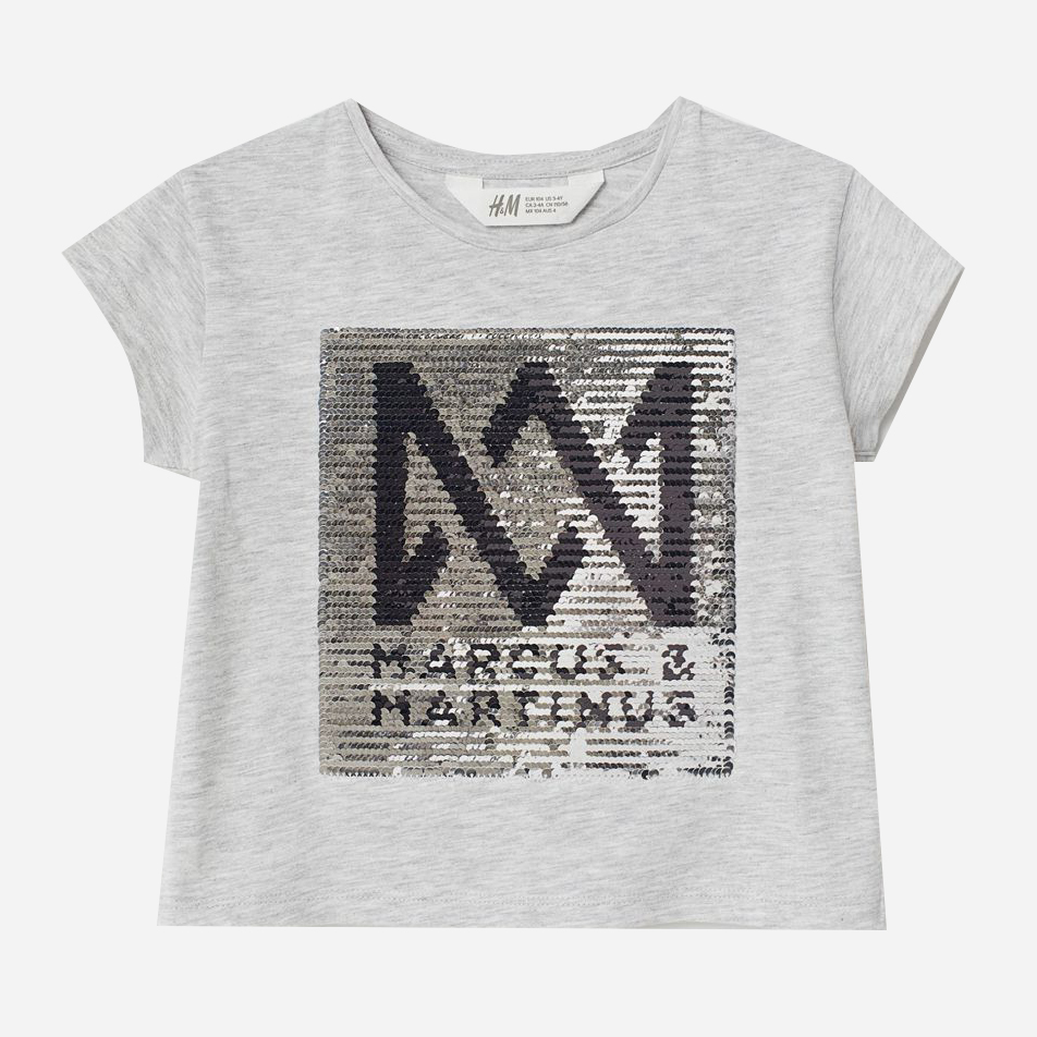 

Футболка H&M 706464 122-128 см Серая