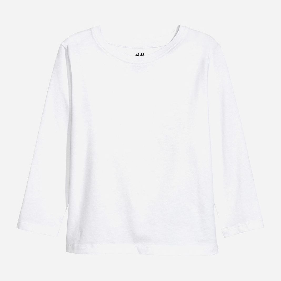 

Футболка с длинными рукавами H&M 503569 98-104 см Белая