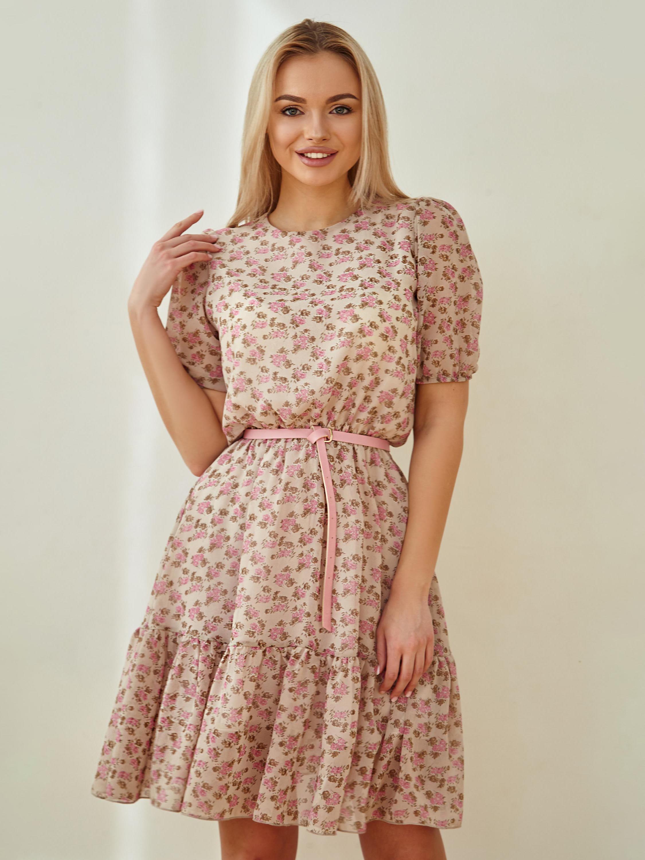 

Платье Jadone Fashion Тесса с ремнем XL Персиковое