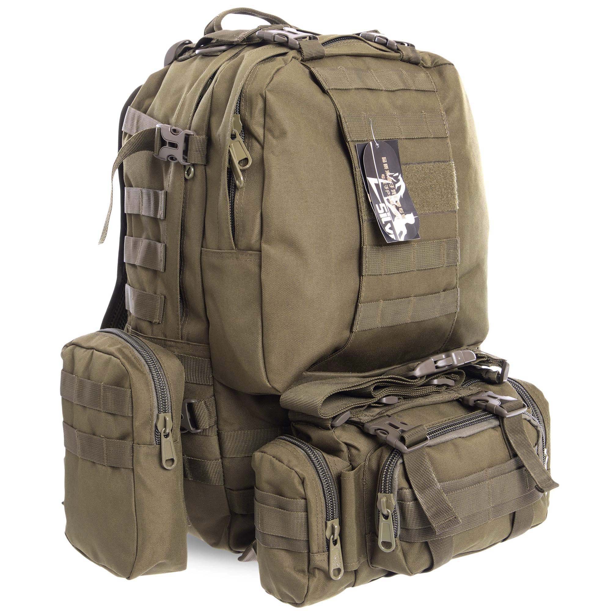 

Рейдовый рюкзак тактический V-55л SILVER KNIGHT olive TY-213