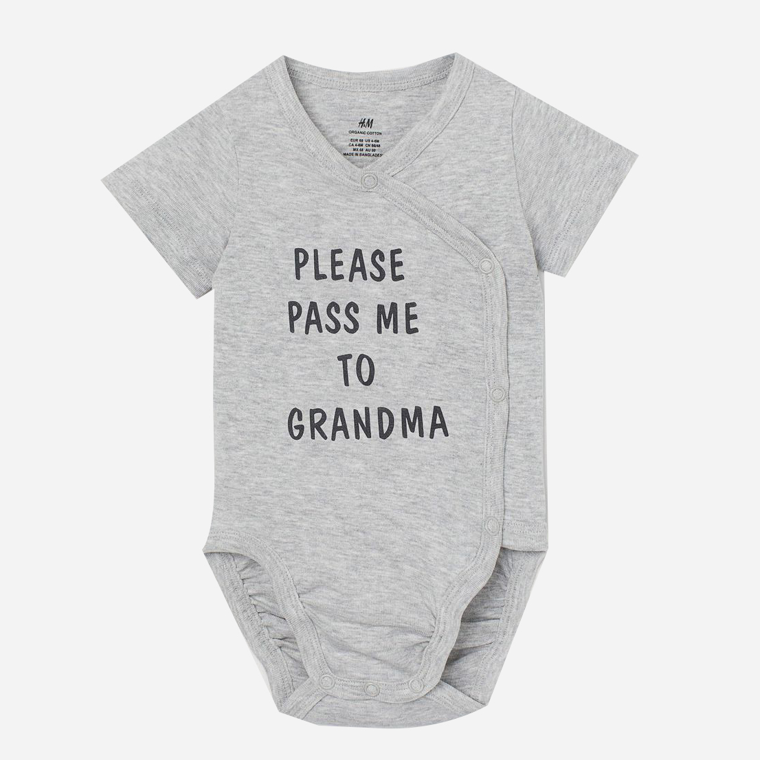 

Боди-футболка H&M 767983 68 см Серая