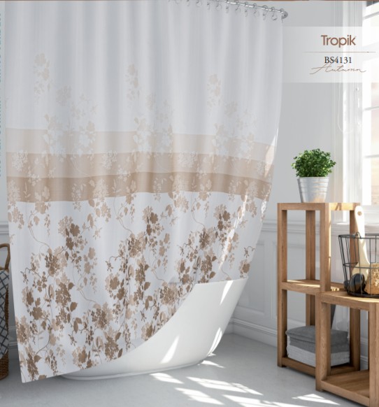

Шторка для ванной Tropik с рисунком тканевая 180х200 см Autumn