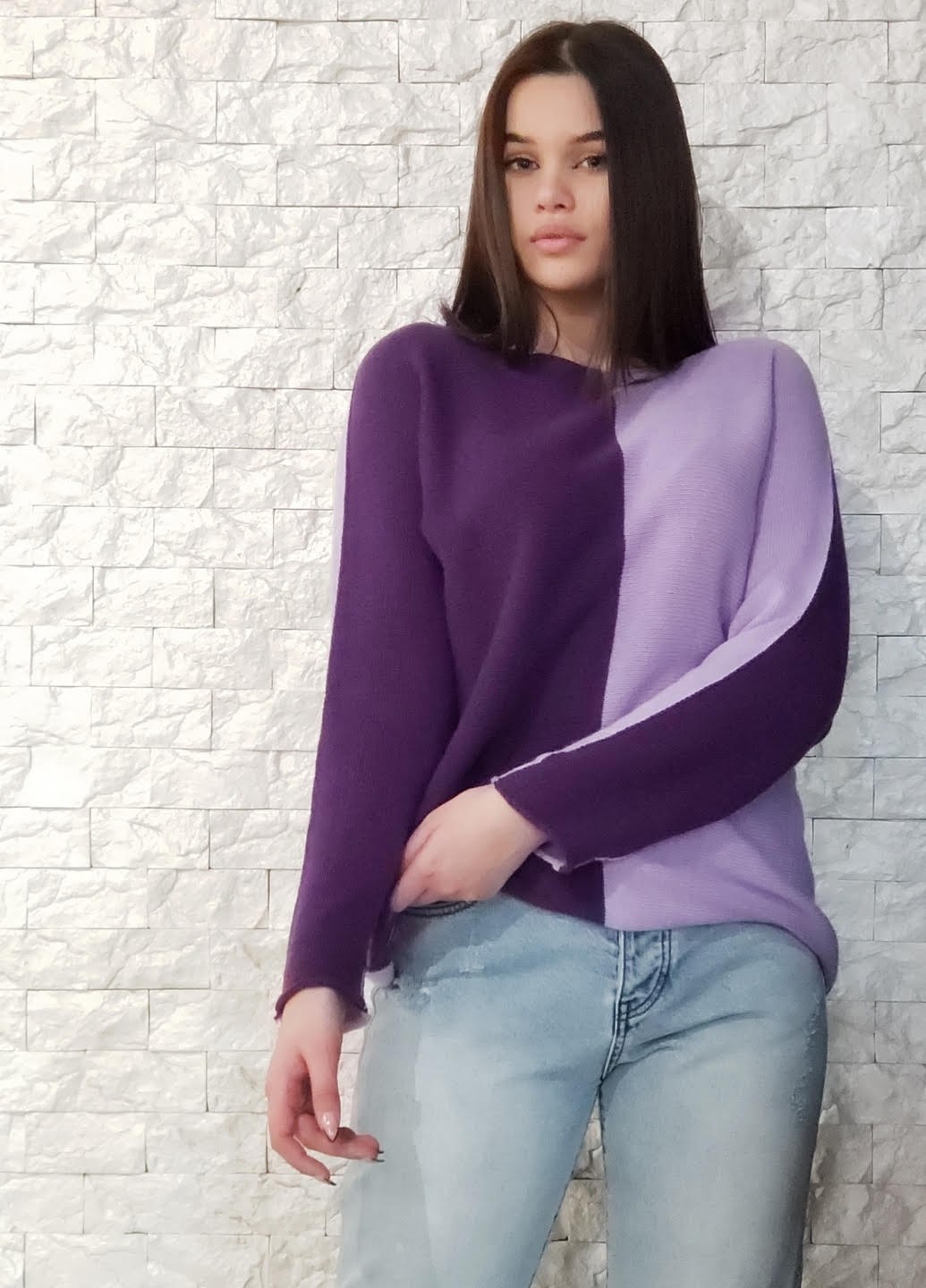 

Джемпер Cashmere blend 28-2133 - сиреневый, Джемпер Cashmere blend 28-2133 M-XL сиреневый