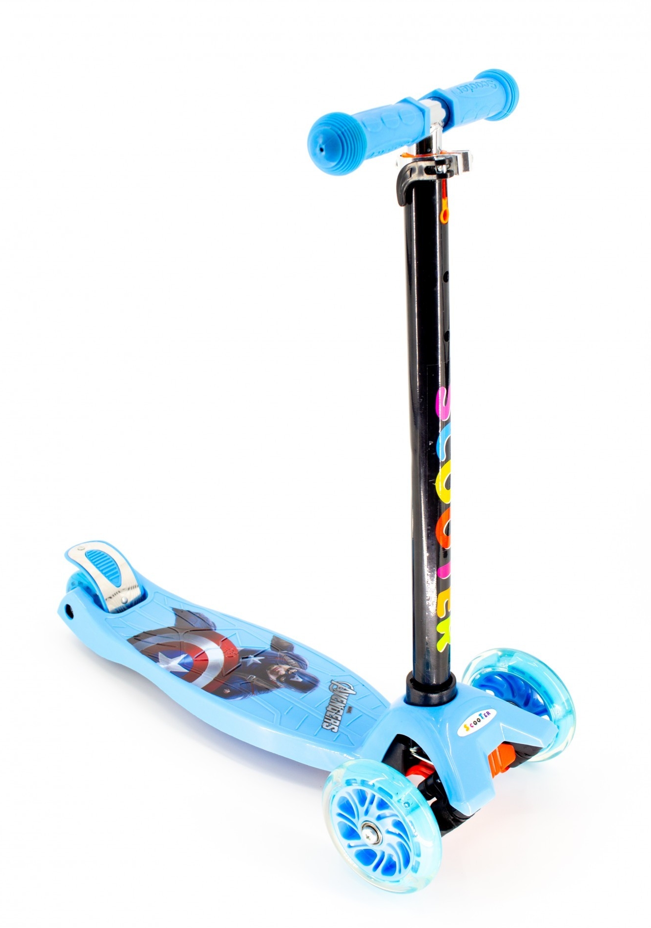 

Самокат детский Scooter Pro с подсветкой колес 036STY Голубой