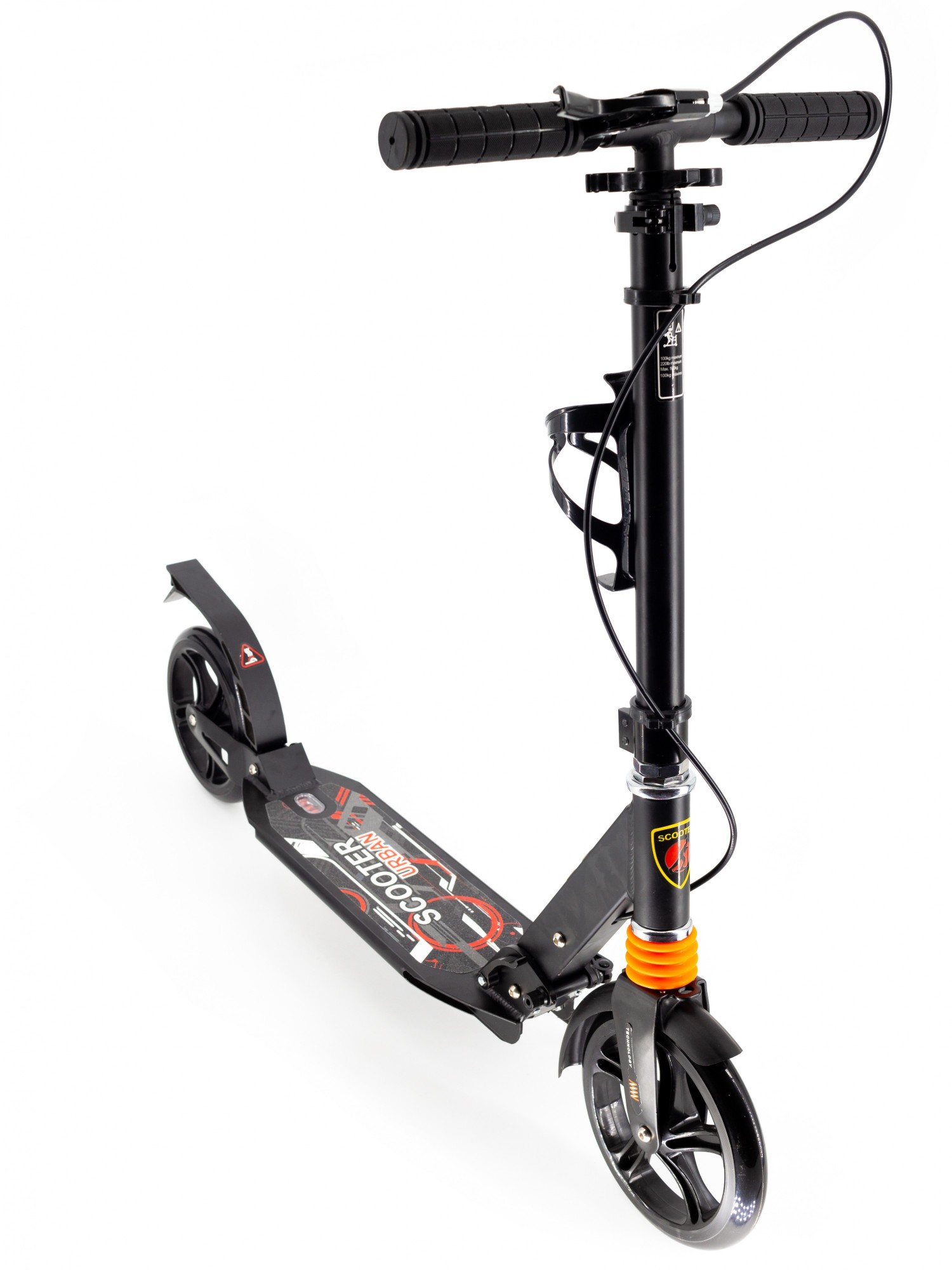 

Самокат Scooter с клипсой и подстаканником 116-C1 большие колеса Черный