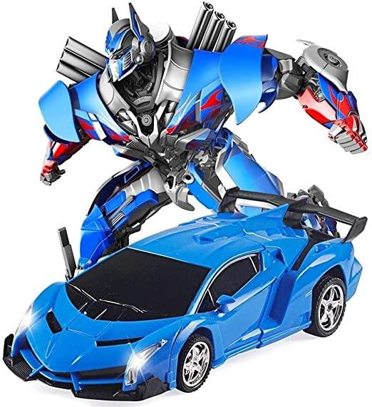 

Машинка трансформер Lamborghini 1:18 на радиоуправлении с пультом на аккумуляторе Autobots 689-329, Синяя