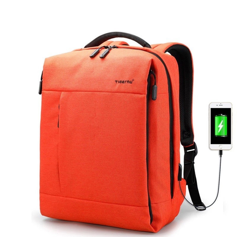 

Рюкзак городской Tigernu T-B3269A для ноутбука 14" с USB объем 17л. Оранжевый (кодовый замок в подарок)