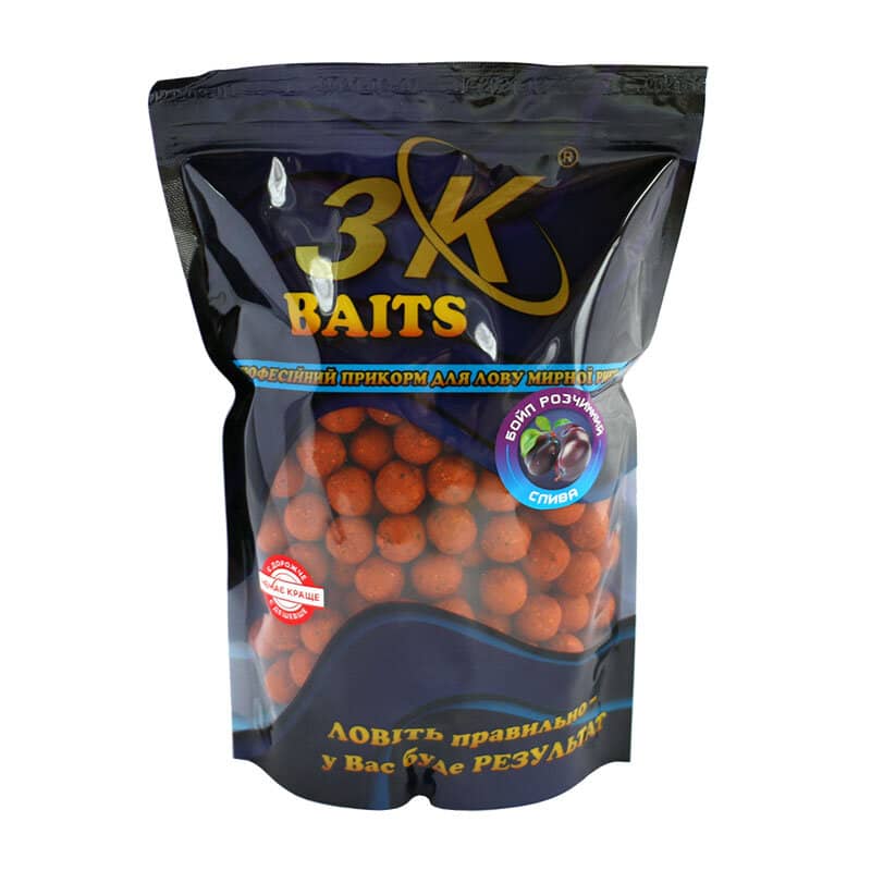 

Бойл 3KBaits растворимый пылящий Слива 16мм 800г (3KB1160)