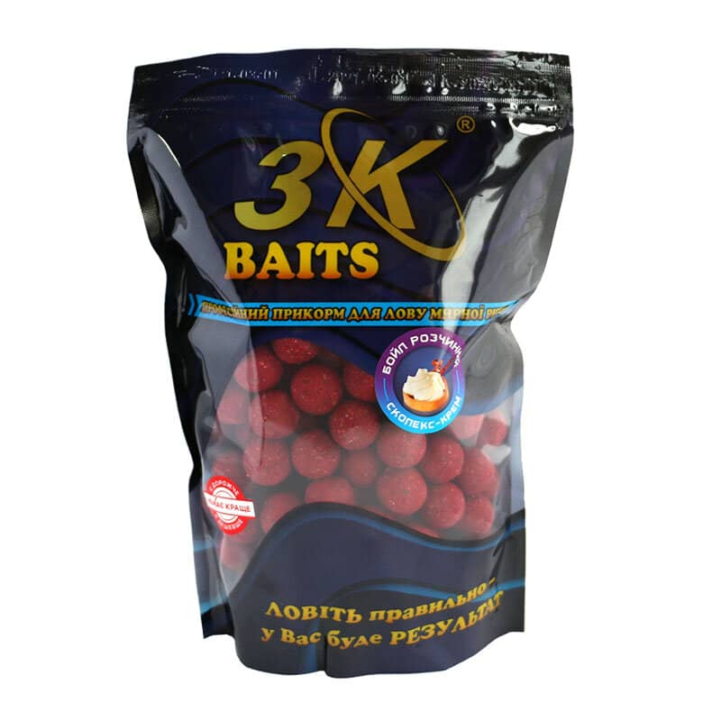 

Бойл 3KBaits растворимый пылящий Скопекс-крем 20мм 800г (3KB1216)
