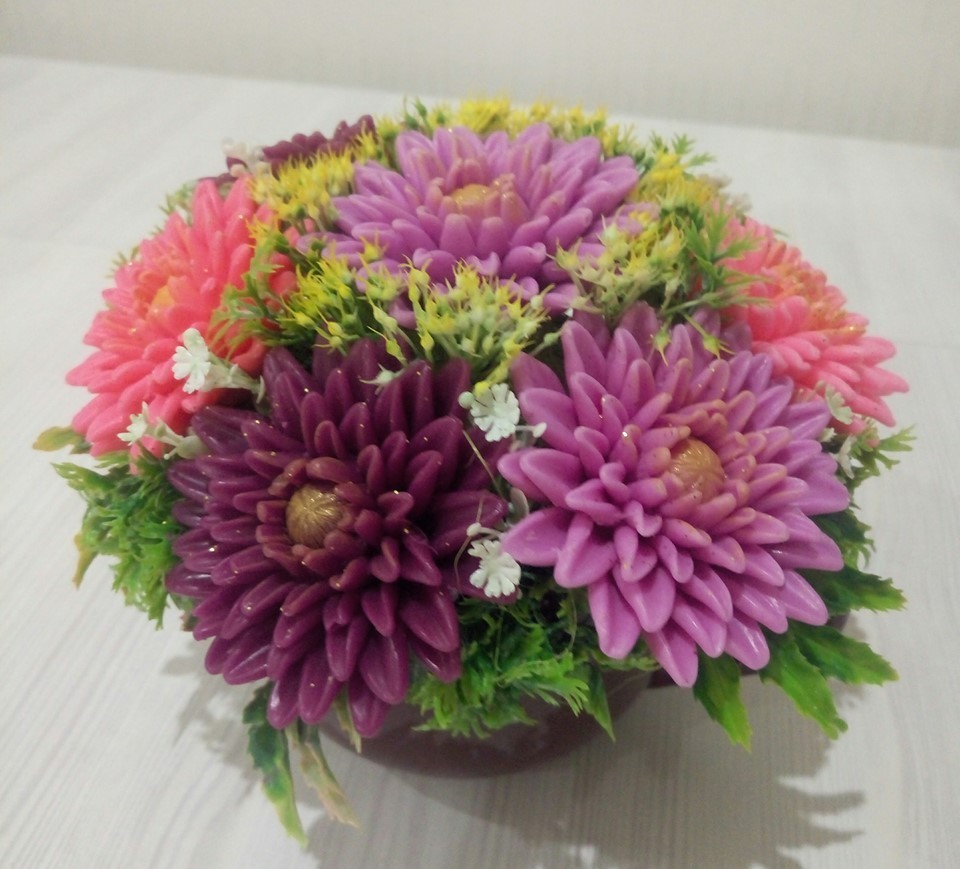 

Букет из мыла ручной работы Хризантема 7 шт.