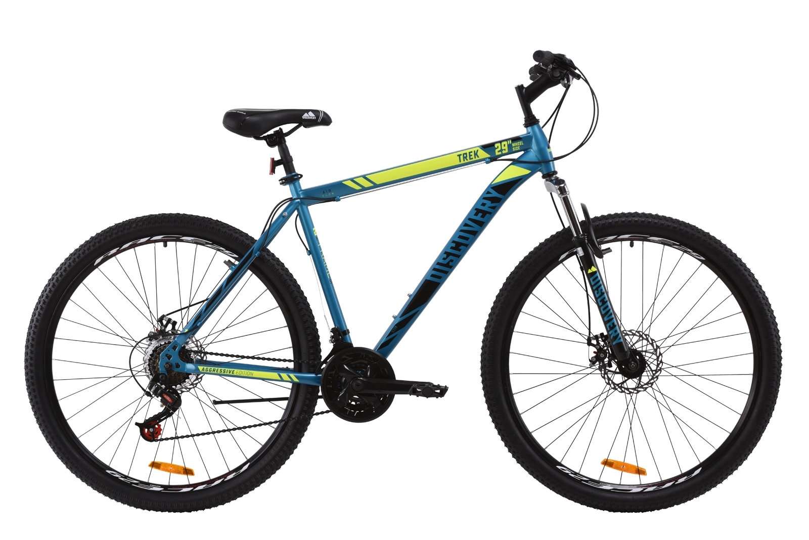 

Велосипед 29" Discovery TREK DD 21" малахитовый с желтым (м) 2020