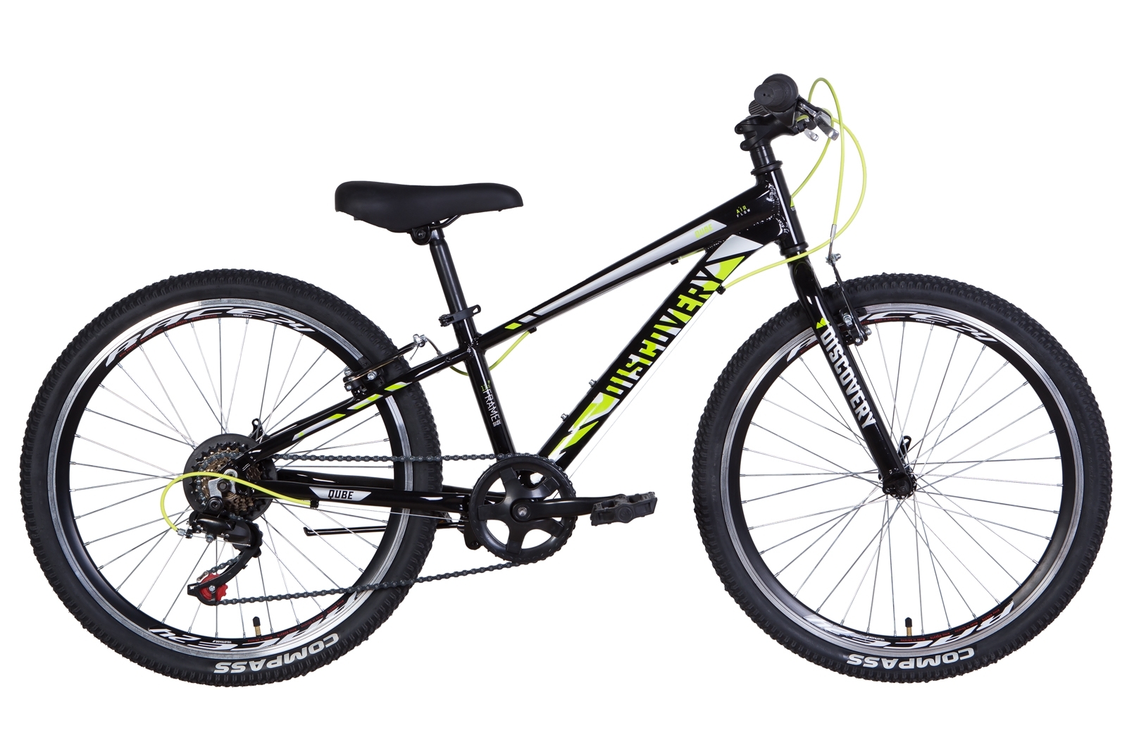 

Велосипед 24" Discovery QUBE черно-желтый 2021