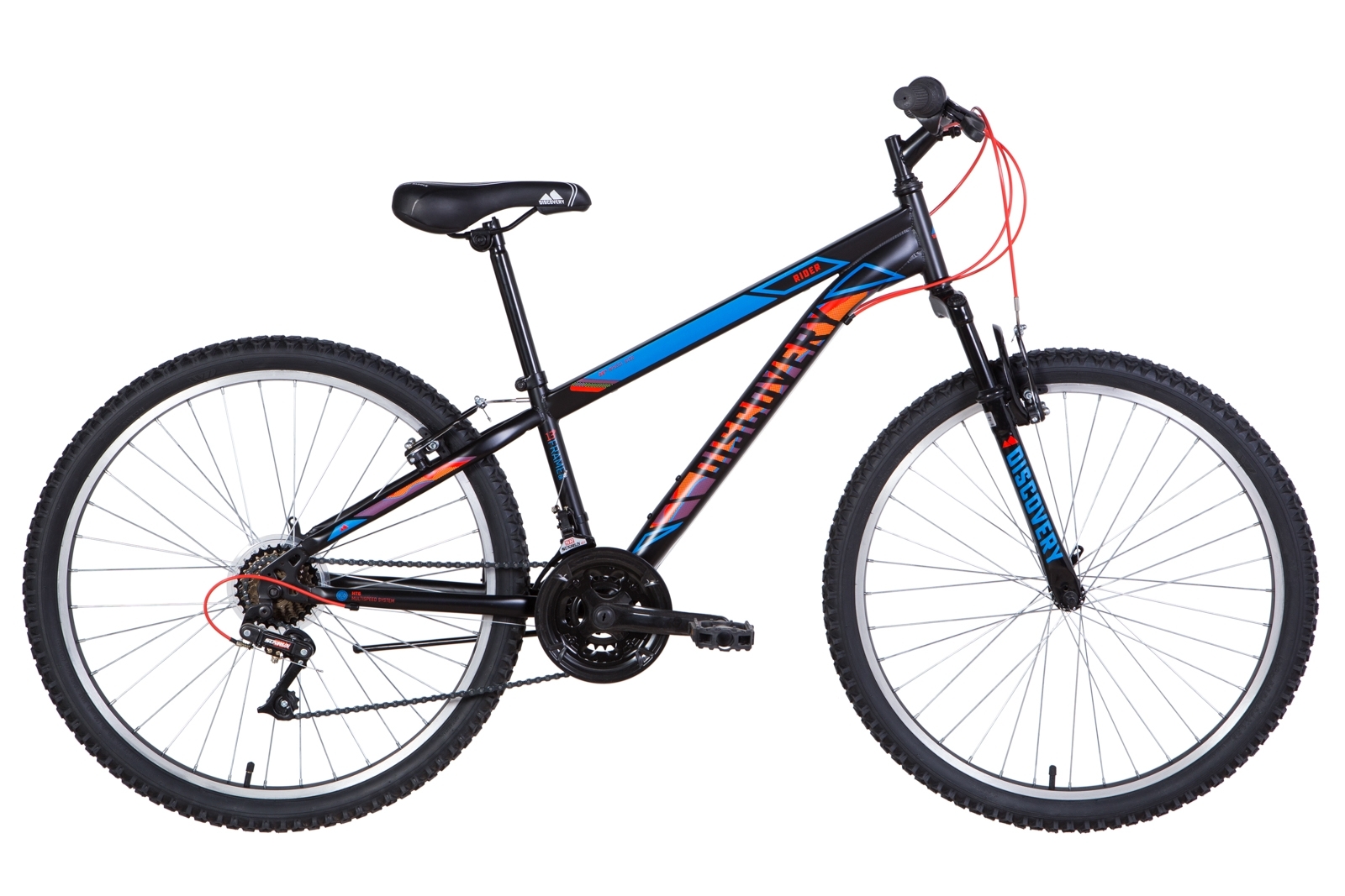 

Велосипед 26" Discovery RIDER 13" черно-синий с красным (м) 2021