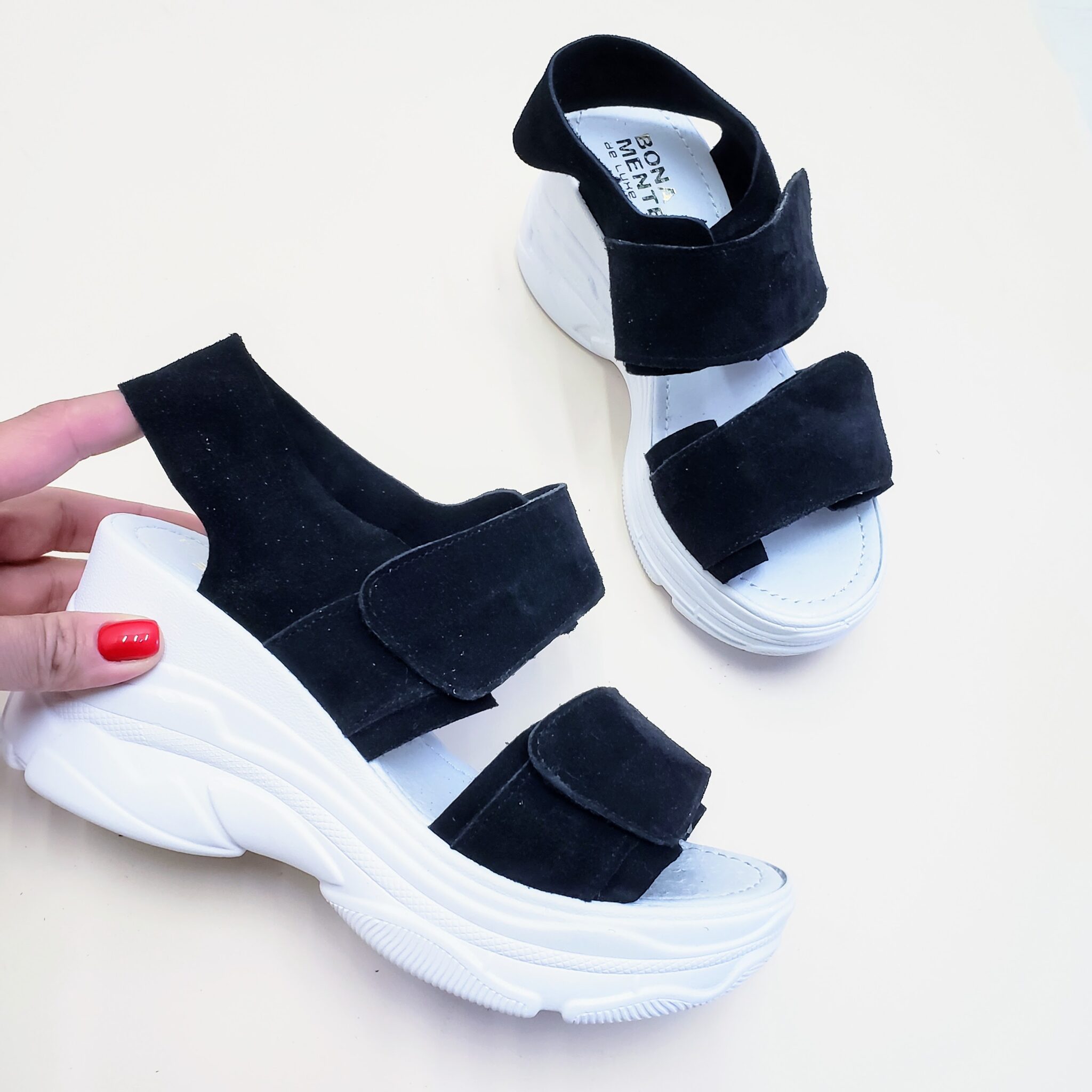 

Черные замшевые босоножки COMFORT 36-23см (4110-1 - 21642)